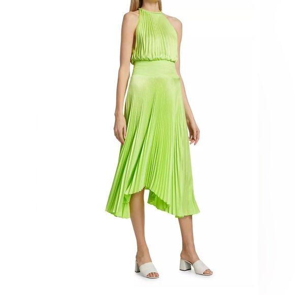 A.L.C. Asymmetric Pleated Midi-Dress size 2 - Picture 3 of 12